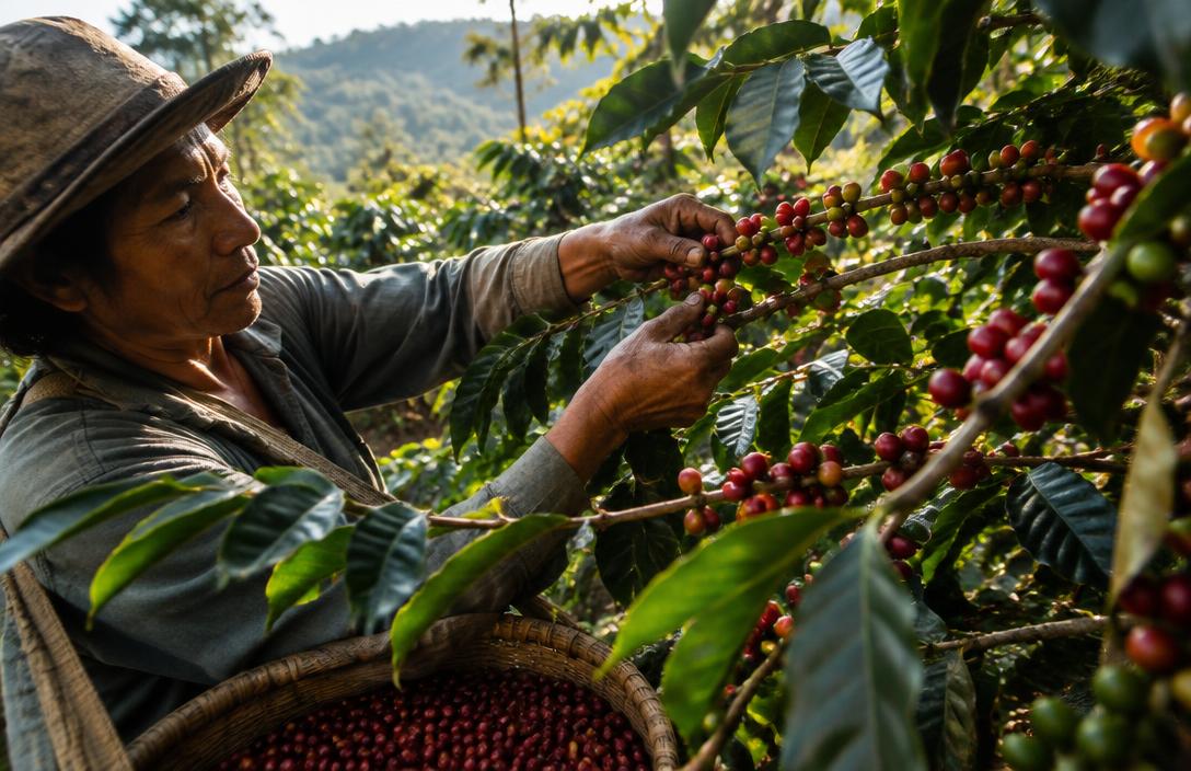 Coffee cherries at origin